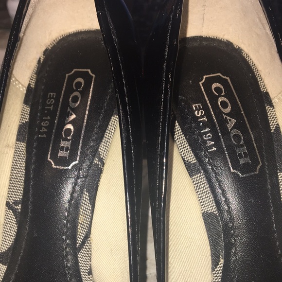 Coach Black Patent Leather Ireland Espadrille Wedge - Picture 6 of 11